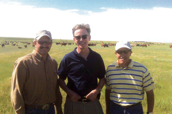 Chris Frasier (left), Colorado Gov. John Hickenlooper (center), and Mark Frasier