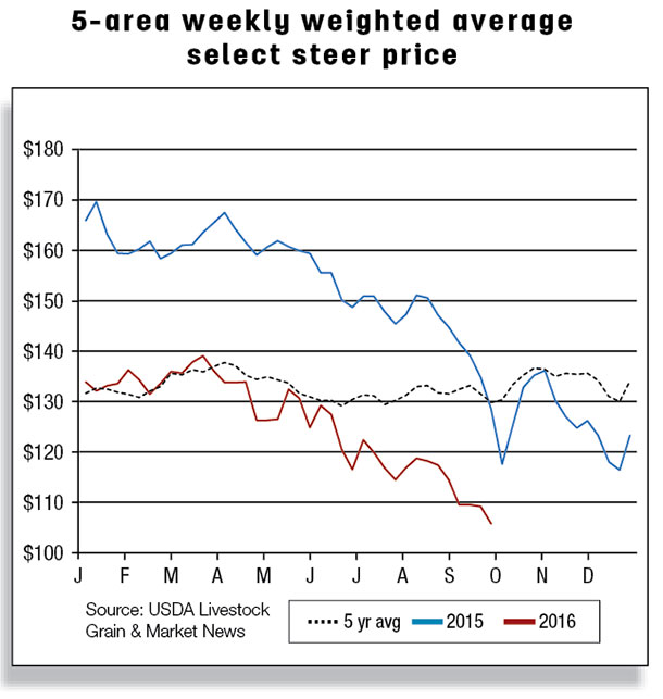 5-area weekly weighted average select stear price