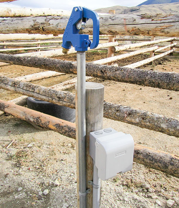 A protected eletrical outlet near a water source