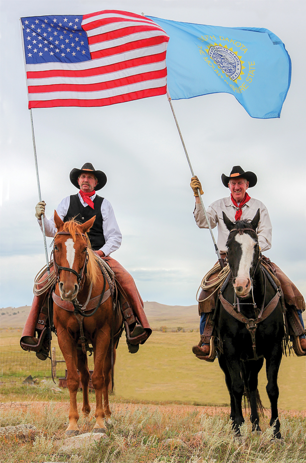 South Dakota cattleman Dean Wink was honored to bear South Dakota flag during the 51st Custer State Park Bufflo Roundup