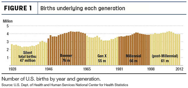 Births underlying each generation