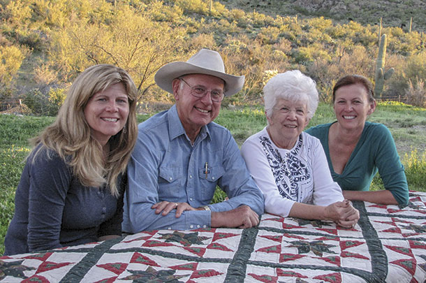 Chuck Backus with daughter Amy (left) wife Judy and daughter Beth