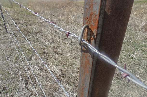 A tiedown is attached to pipe post