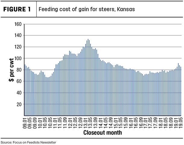 cost of gain for steers